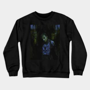 Beautiful girl. Dark sci-fi, fantasy. So cool. Blue and green. Crewneck Sweatshirt